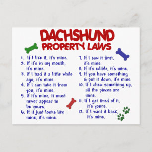 Carte Postale Dachshund, propriété Lois 2