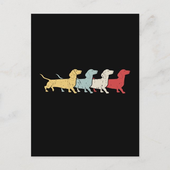 Carte Postale Dachshund Retro Vintage (Devant)