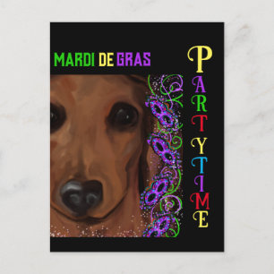 Carte Postale Dachshund rouge      