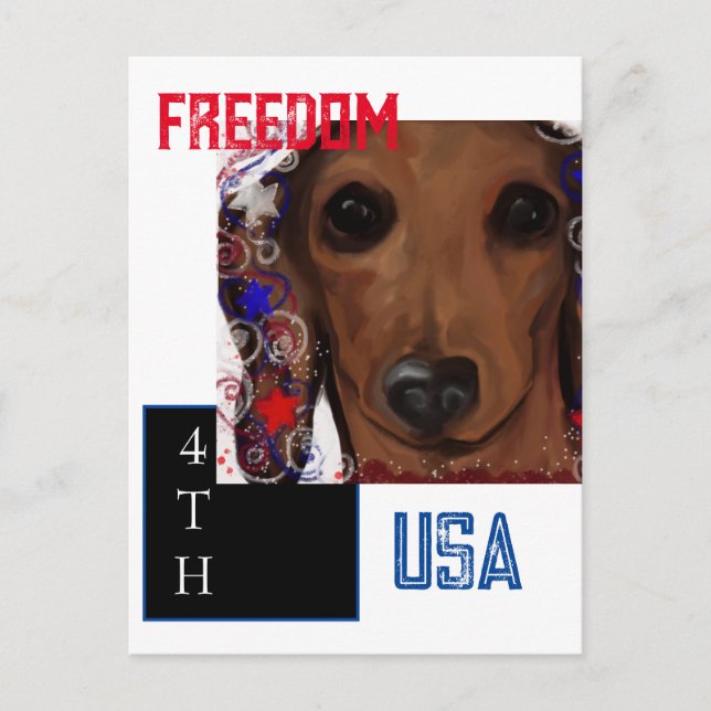 Carte Postale Dachshund Rouge      (Devant)