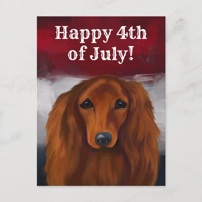 CARTE POSTALE DACHSHUND ROUGE              (Devant)