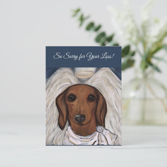 Carte Postale Dachshund rouge         (Debout devant)