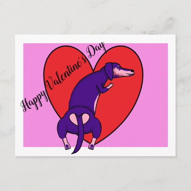 Carte Postale Dachshund Saint-Valentin (Devant)