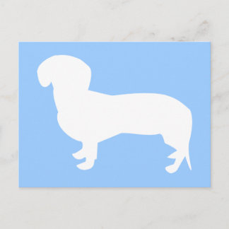 Carte Postale Dachshund Silhouette Bleu