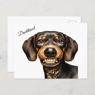 Carte Postale Dachshund Tattoo