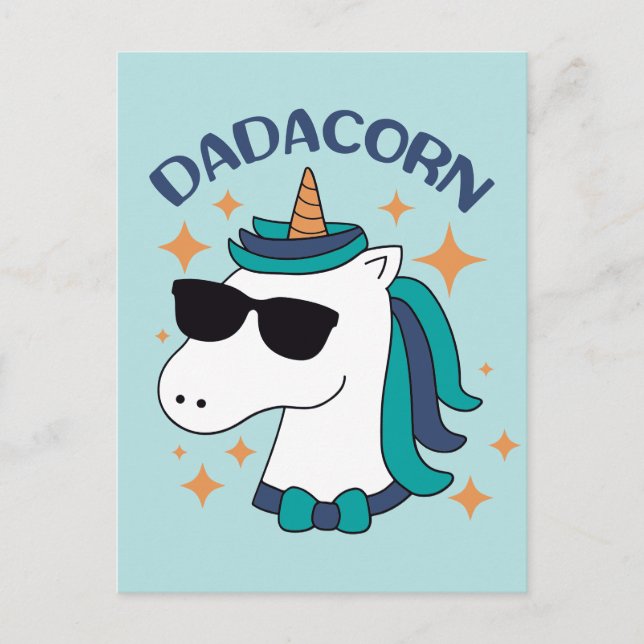 Carte Postale Dadacorn Avec Lunettes De Soleil (Devant)