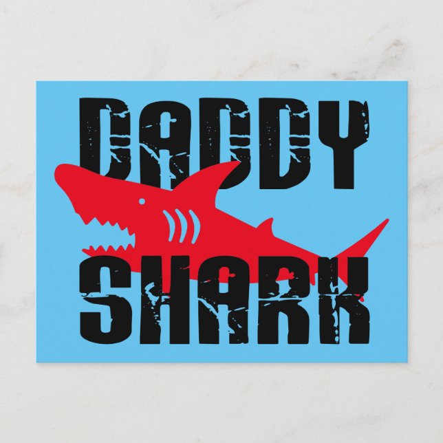 Carte Postale Daddy Shark Worn Graphic (Devant)