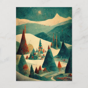 Carte postale d'affaires rétro Logo Business Noël 