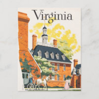 Carte postale d'affiche de voyage en Virginie
