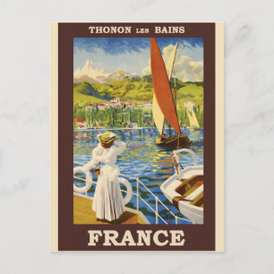 Carte postale d'affiche de voyage vintage français