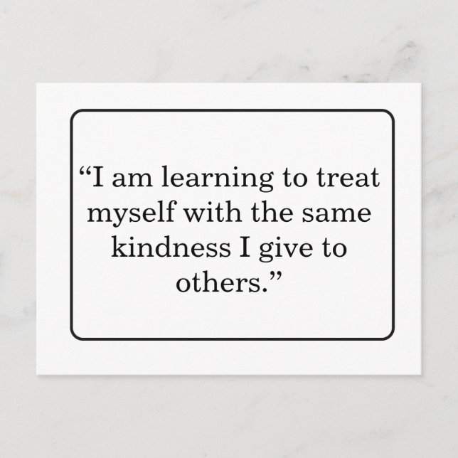Carte postale d'affirmation d'amour de soi minimal (Devant)