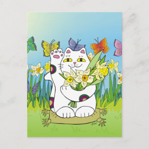 Carte Postale Daffodil Neko