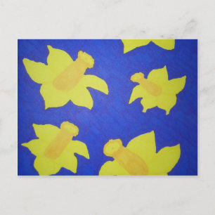 Carte Postale Daffodiques Pop Art Blue