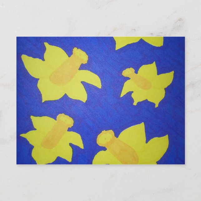Carte Postale Daffodiques Pop Art Blue (Devant)