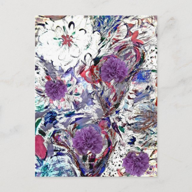 Carte Postale Dahlia blanc (Devant)