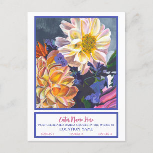 Carte Postale Dahlia Flower Nom personnalisé
