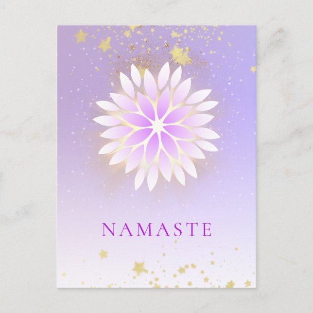 Carte Postale *~* Dahlia Mandala Pink Pastel Lavender AP2  (Devant)