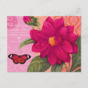 Carte Postale dahlia vintage moderne