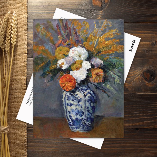 Carte Postale Dahlias Blue White Vase Paul Cezanne (Créateur téléchargé)