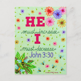 Carte Postale Dainty Typographie Florale Verset Bible Sur L'Humi