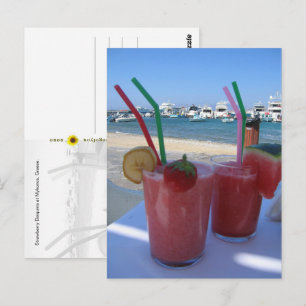 Carte Postale Daiquiris à la fraise, Mykonos, Grèce -