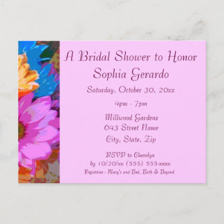 Carte Postale "Daisies folles" (1) - Invitation de la douche nup