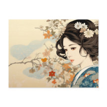 Daisy fashion Ukiyo-e  art style 