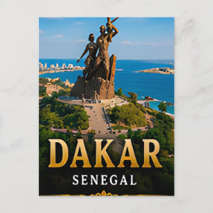Carte Postale Dakar Côte atlantique et Monument de la Renaissanc