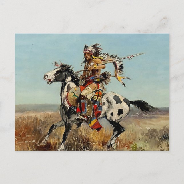 Carte Postale "Dakota Chief" Art occidental de Charles M Russell (Devant)