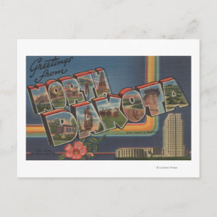 Carte Postale Dakota du Nord (Capitale nationale/Fleur)