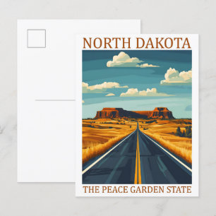 Carte Postale Dakota du Nord Peace Garden State USA Travel
