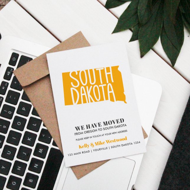 Carte Postale DAKOTA SUD Nous avons déplacé Nouvelle adresse Nou (Créateur téléchargé)