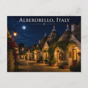 Carte postale d'Alberobello Italie nuit