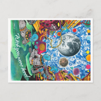 Carte postale d'aliens dans l'espace