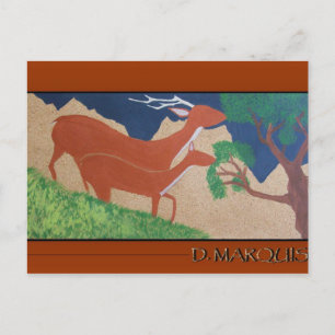 CARTE POSTALE D'ALIMENTATION DE CERFS