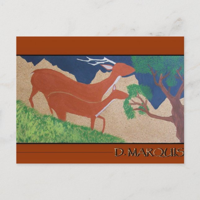 CARTE POSTALE D'ALIMENTATION DE CERFS (Devant)