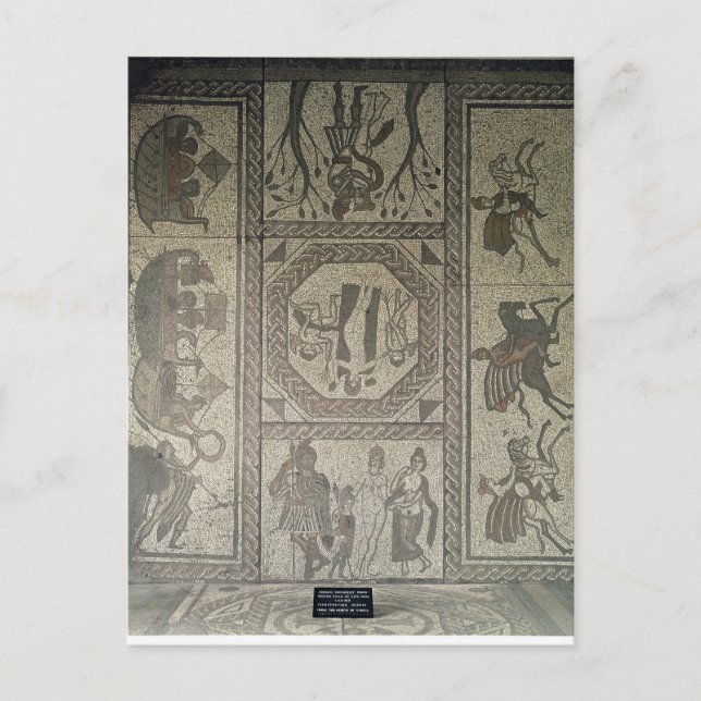 Carte Postale Dallage en mosaïque de la villa romaine à Low (Devant)