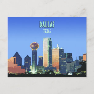 Carte Postale Dallas Downtown Texas Vintage