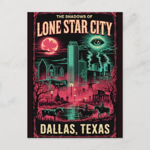 Carte Postale Dallas Hanté, Texas Voyage Horreur Vintage