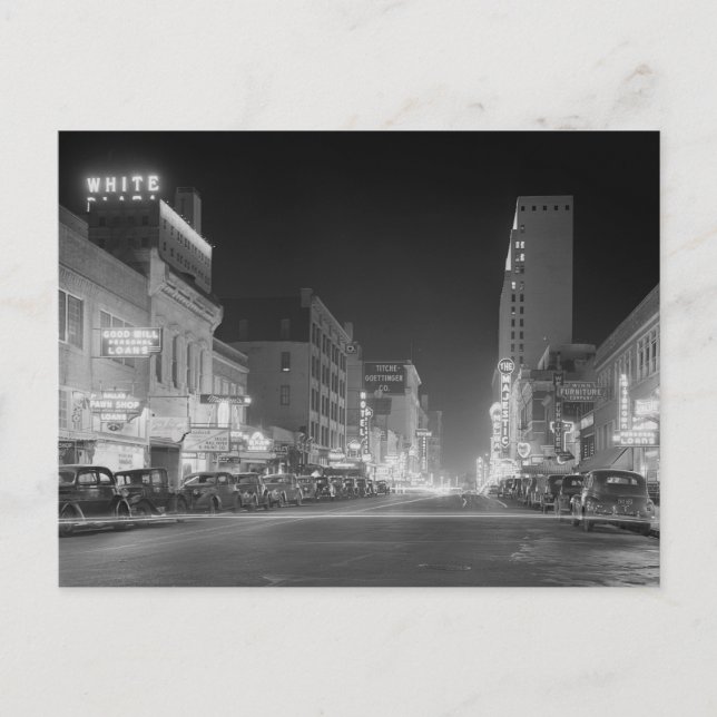 Carte Postale Dallas la nuit, 1942 (Devant)