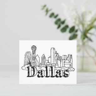 Carte Postale Dallas Skyline Art Design Dallas Skyline Design