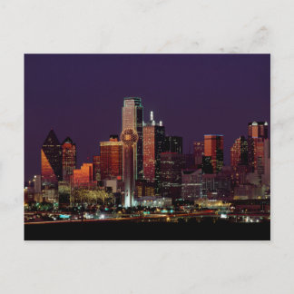 Carte Postale Dallas Texas City Skyline à Night Blank