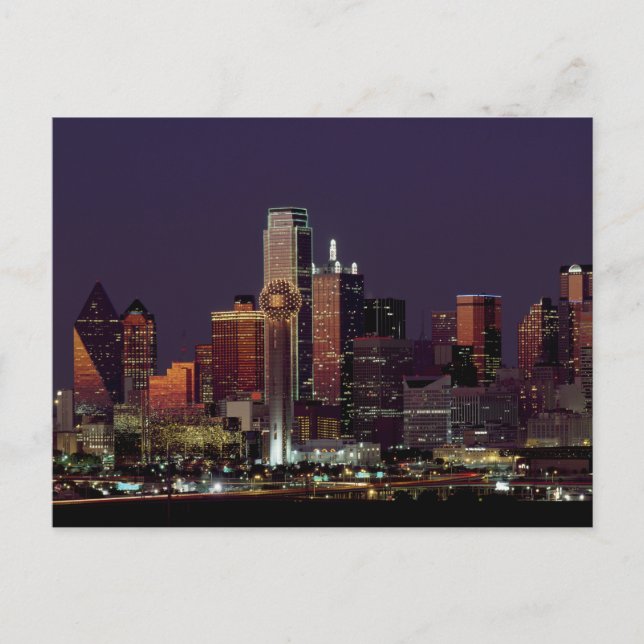 Carte Postale Dallas, Texas night skyline (Devant)