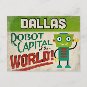 Carte Postale Dallas Texas Robot - Drôle Vintage