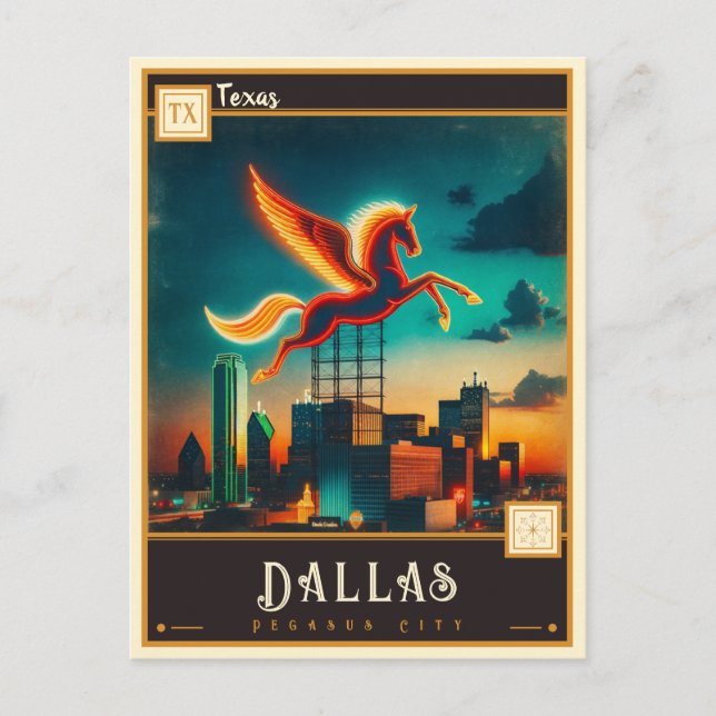 Carte Postale Dallas, Texas | VINTAGE (Devant)