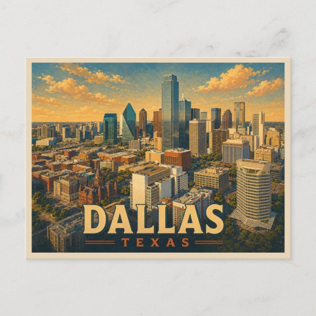 Carte Postale Dallas Texas Voyage Rétro (Devant)