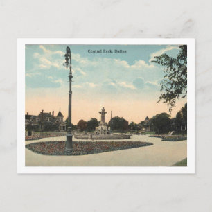 Carte Postale Dallas TX, Central Park, années 1910 Inspiré Vinta
