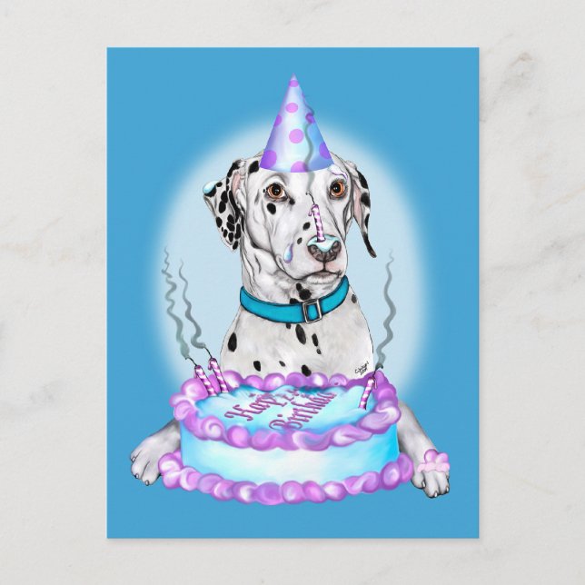 Carte Postale Dalmatie, gâteau visage Anniversaire (Devant)