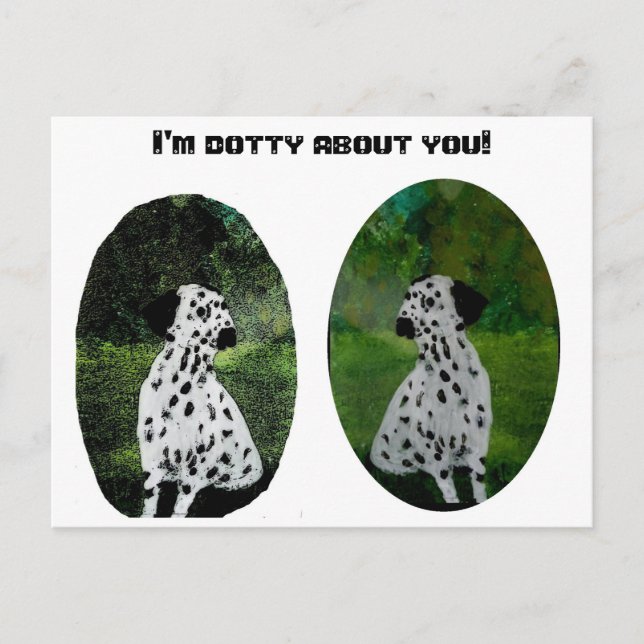 Carte Postale Dalmatie L'amour du chien drôle (Devant)