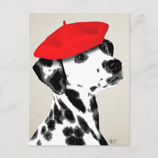 Carte Postale Dalmatien Avec Beret Rouge (Devant)